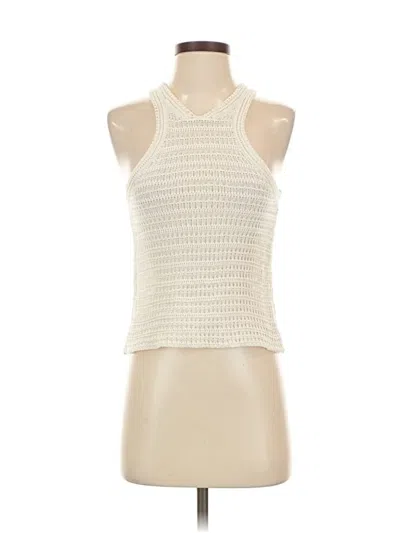 Pre-owned Mng Sleeveless Top Ivory Halter Neckline Tops In White