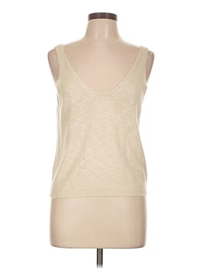 Pre-owned Mng Sleeveless Top Ivory Scoop Neck Tops