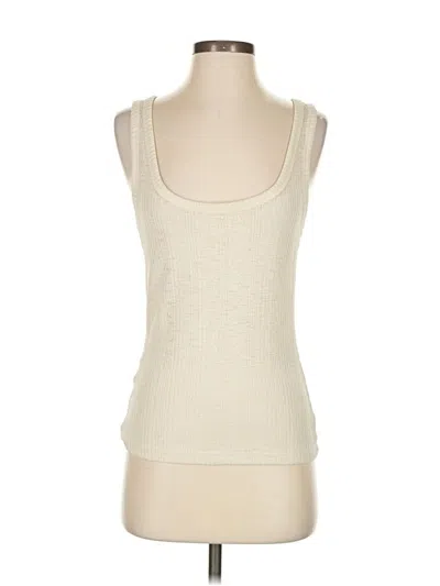 Pre-owned Mng Sleeveless Top Ivory Scoop Neck Tops In White