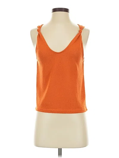Pre-owned Mng Sleeveless Top Orange Halter Neckline Tops