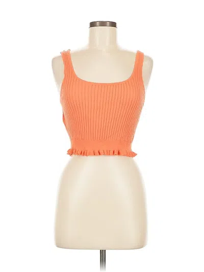 Pre-owned Mng Sleeveless Top Orange Sweetheart Neckline Tops