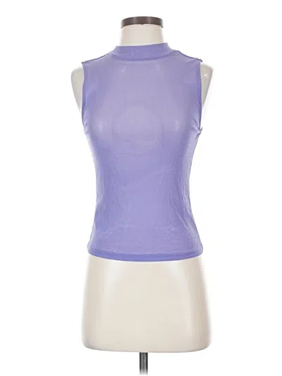 Mng Sleeveless Top Purple Halter Neckline Tops In Blue