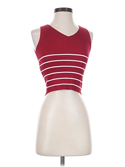 Mng Sleeveless Top Red Strapless Neckline Tops