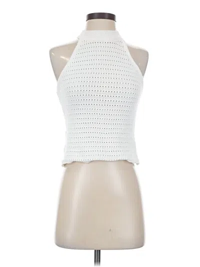 Pre-owned Mng Sleeveless Top White Halter Neckline Tops