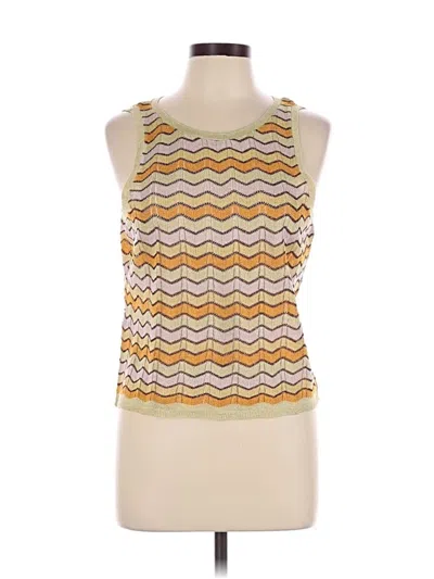 Pre-owned Mng Sleeveless Top Yellow Halter Neckline Tops