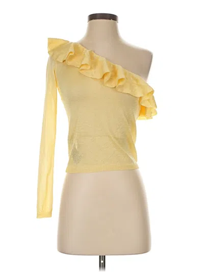 Pre-owned Mng Sleeveless Top Yellow One Shoulder Neckline Tops