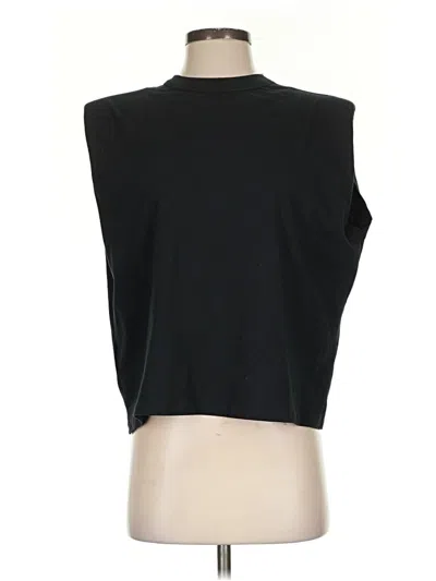 Pre-owned Mng Sleeveless T-shirt In Black
