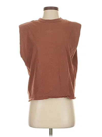 Pre-owned Mng Sleeveless T-shirt In Brown