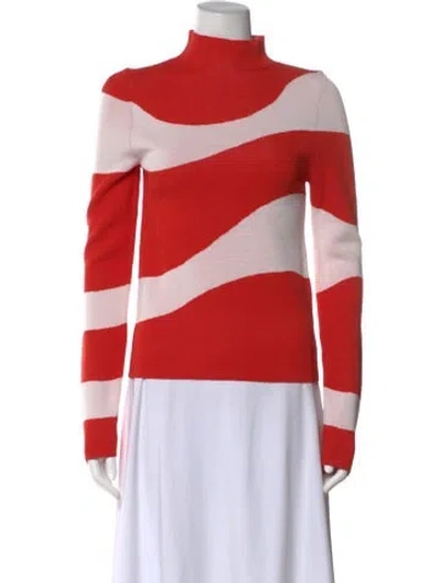 Pre-owned Mng Striped Turtleneck Sweater In Orange