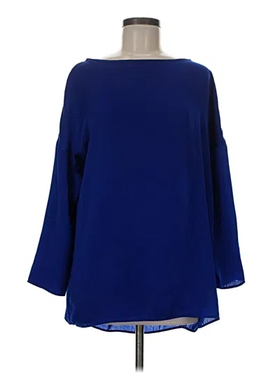 Pre-owned Mng Suit 3/4 Sleeve Blouse In Blue