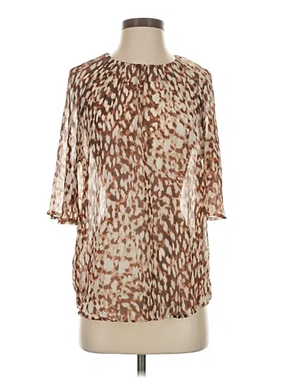 Pre-owned Mng Suit 3/4 Sleeve Blouse In Brown