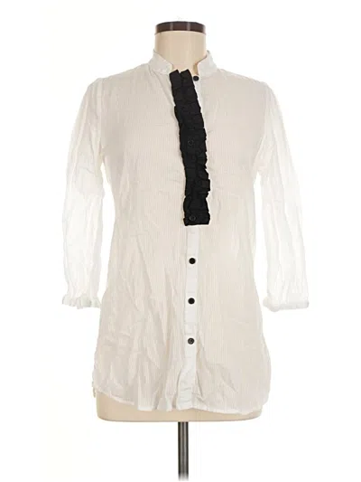 Pre-owned Mng Suit 3/4 Sleeve Blouse In Ivory