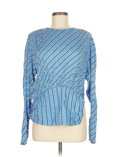 Pre-owned Mng Suit Long Sleeve Blouse In Blue