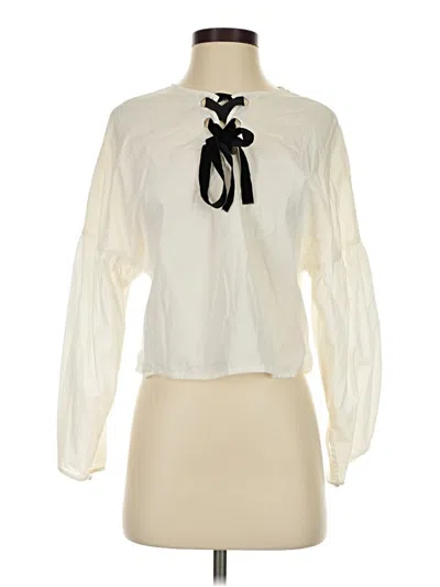 Pre-owned Mng Suit Long Sleeve Blouse In Ivory