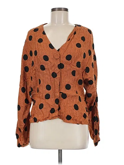 Pre-owned Mng Suit Long Sleeve Blouse In Orange
