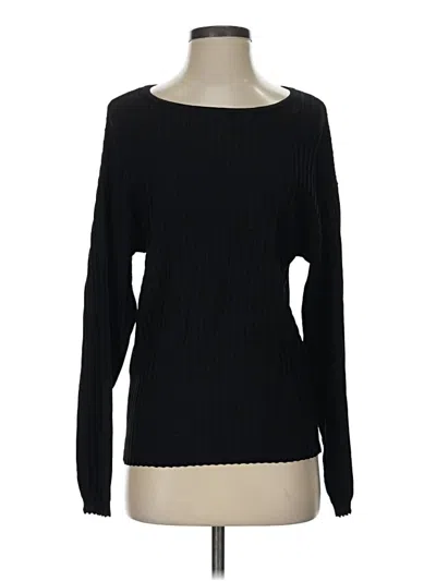 Pre-owned Mng Suit Long Sleeve Top Black Boatneck Tops