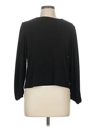 Pre-owned Mng Suit Long Sleeve Top Black Scoop Neck Tops