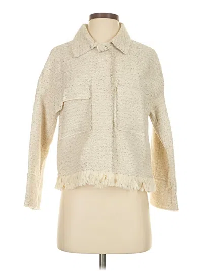 Pre-owned Mng Suit Long Sleeve Top Ivory Turtleneck Tops In White