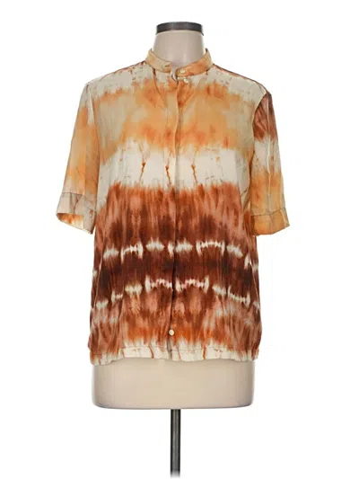 Pre-owned Mng Suit Short Sleeve Blouse In Brown