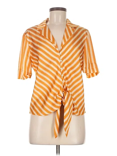 Pre-owned Mng Suit Short Sleeve Blouse In Orange