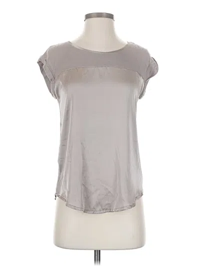 Pre-owned Mng Suit Short Sleeve Top Silver Metallic Pattern Scoop Neck Tops