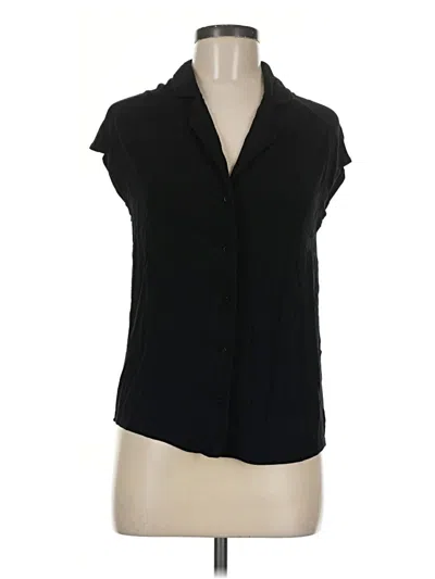 Pre-owned Mng Suit Sleeveless Button Down Shirt In Black