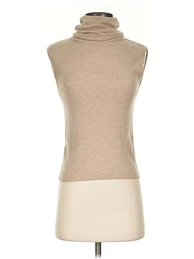 Pre-owned Mng Suit Sleeveless Turtleneck In Tan