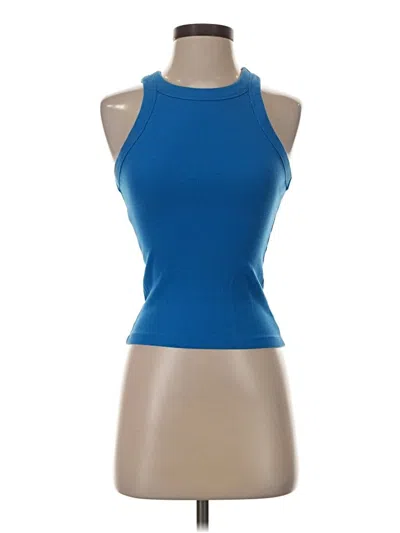 Pre-owned Mng Tank Top Blue Halter Neckline Tops