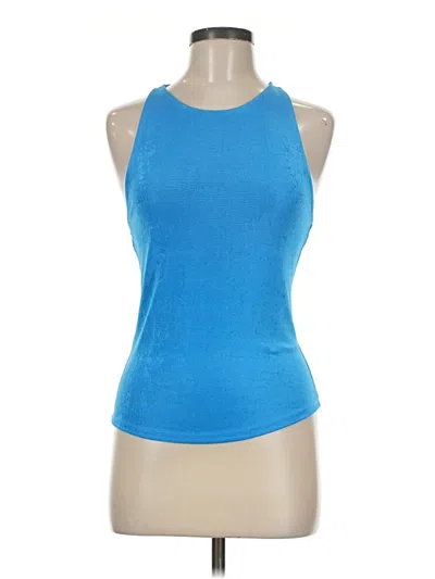 Pre-owned Mng Tank Top Blue Halter Neckline Tops