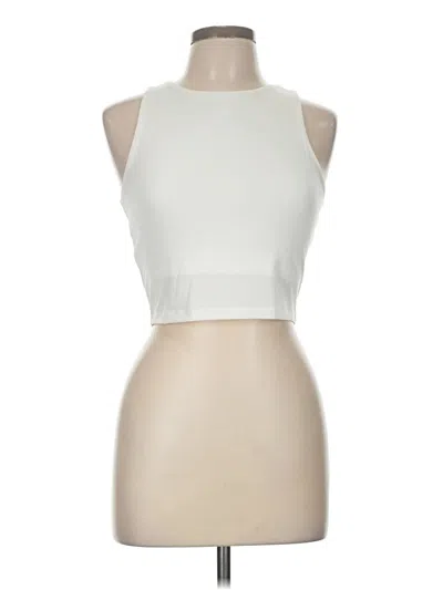 Pre-owned Mng Tank Top Ivory Halter Neckline Tops In White