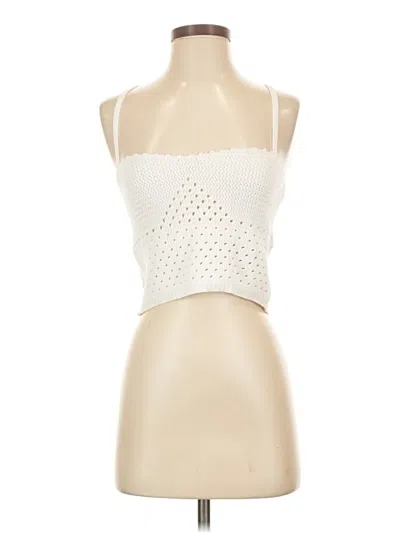 Pre-owned Mng Tank Top Ivory Strapless Neckline Tops