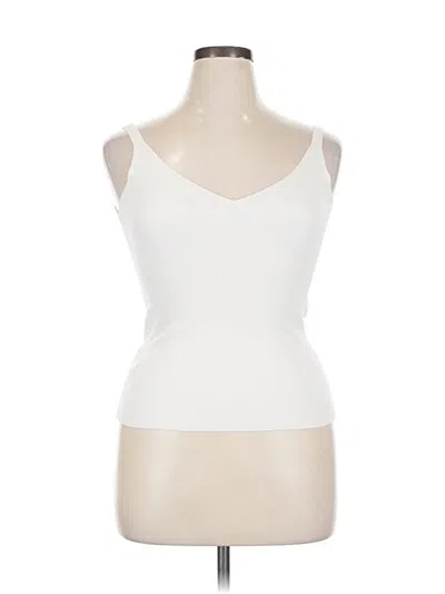 Pre-owned Mng Tank Top Ivory Strapless Neckline Tops In White