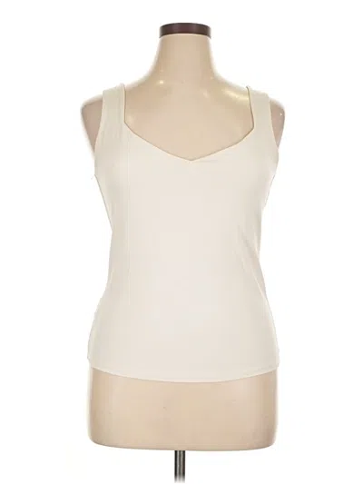 Pre-owned Mng Tank Top Ivory Strapless Neckline Tops In White