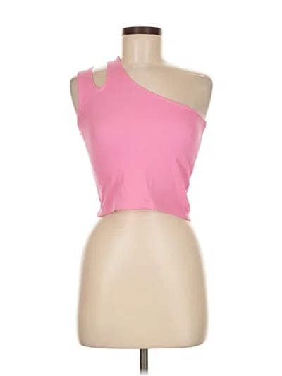 Mng Tank Top Pink One Shoulder Neckline Tops