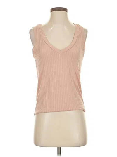 Pre-owned Mng Tank Top Pink Plunge Neckline Tops