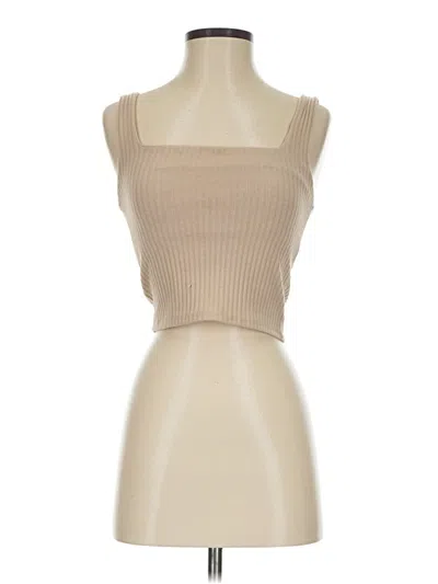 Pre-owned Mng Tank Top Tan Strapless Neckline Tops