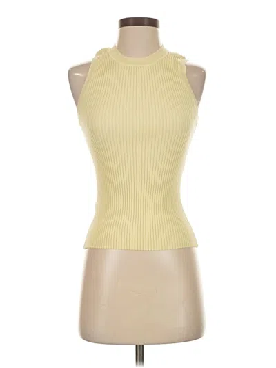 Pre-owned Mng Tank Top Yellow Halter Neckline Tops