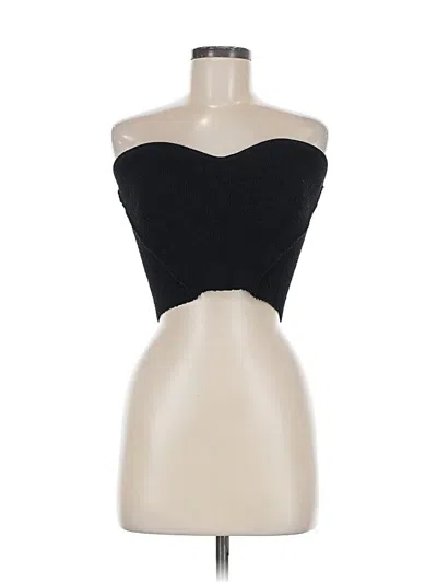 Pre-owned Mng Tube Top Black Strapless Neckline Tops