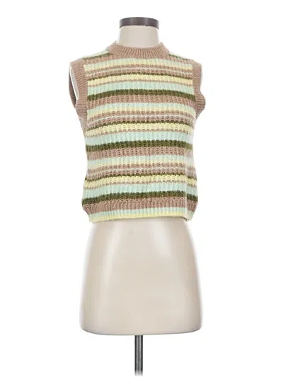 Pre-owned Mng Tube Top Green Strapless Neckline Tops