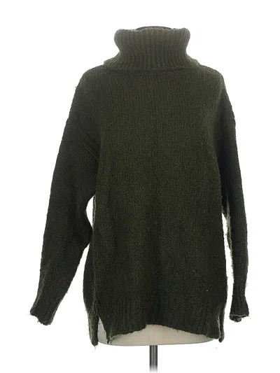 Pre-owned Mng Turtleneck Sweater In Green