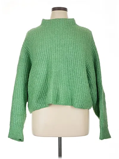 Pre-owned Mng Turtleneck Sweater In Green