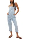 MNG WOMENS BUTTON UP LIGHT WASH OVERALL JEANS