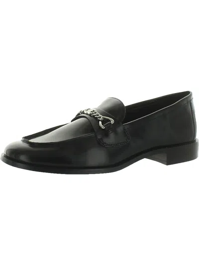 Mng Womens Faux Leather Loafers In Black