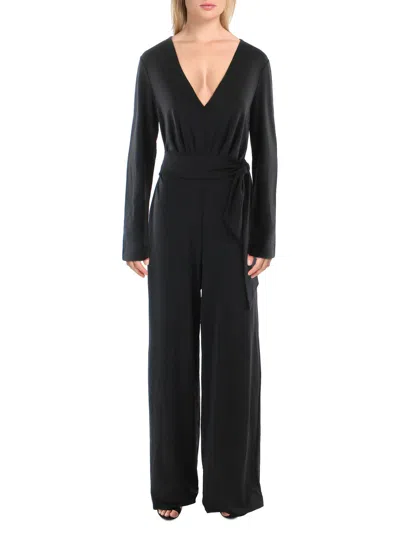 Mng Womens Jersey Long Sleeves Jumpsuit In Black