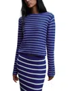 MNG WOMENS STRIPED CREWNECK PULLOVER SWEATER