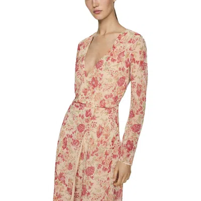Mng Womens Wrap Dress Asymmetrical Hem Shirtdress In Multi