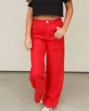 Mni Los Angeles Cargo Style Pants In Red