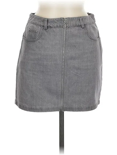 Pre-owned Mni Los Angeles Denim Skirt In Gray
