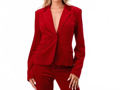 Mni Los Angeles Everlasting Velvet Blazer In Red