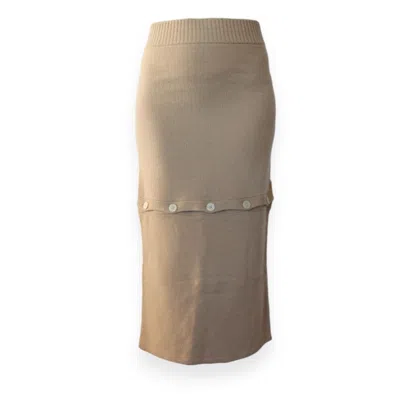 Mnk Atelier Detachable Skirt In Camel